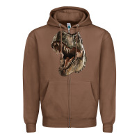 Chestnut Tyrannosaurus T Rex Face Zipper Hoodie - LillyAllenDesigns