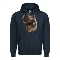 Navy Tyrannosaurus T Rex Face Zipper Hoodie - LillyAllenDesigns