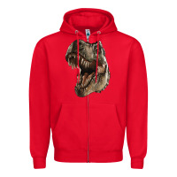 Red Tyrannosaurus T Rex Face Zipper Hoodie - LillyAllenDesigns