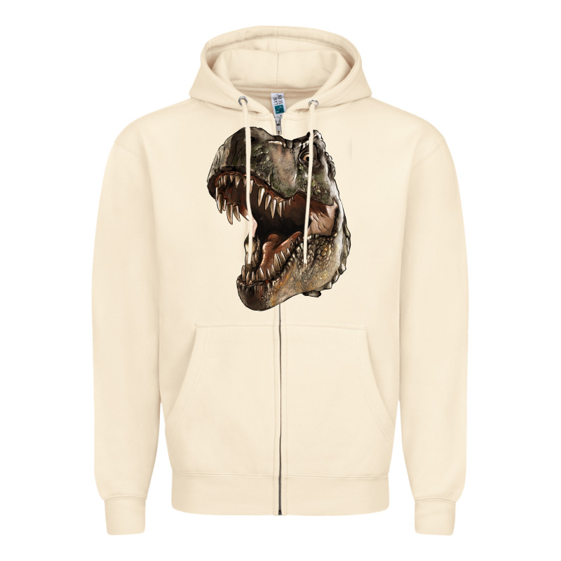 Tyrannosaurus T Rex Face Zipper Hoodie by LillyAllenDesigns | Teevron