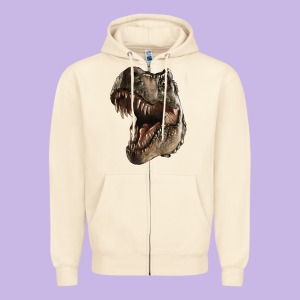 Tyrannosaurus T Rex Face Zipper Hoodie Designed By Lillyallendesigns