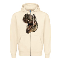 Sandshell Tyrannosaurus T Rex Face Zipper Hoodie - LillyAllenDesigns