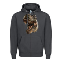 Smoke Tyrannosaurus T Rex Face Zipper Hoodie - LillyAllenDesigns