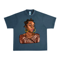 Midnight Navy afro woman Urban Heavy Tee - AdoDesignShop