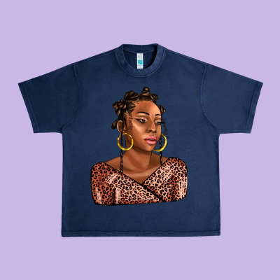 Afro Woman Urban Heavy Tee Designed By Adodesignshop