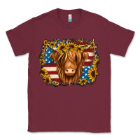 Burgundy 4th of july shaggy cow Classic Tee - Jasminsmagicworld
