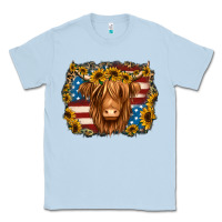 Dusty Blue 4th of july shaggy cow Classic Tee - Jasminsmagicworld