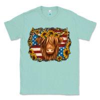 Seafoam 4th of july shaggy cow Classic Tee - Jasminsmagicworld