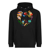 Black teacher heart custom Heavyweight Hoodie - NancyCooperArtShop