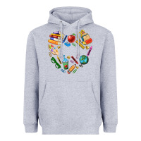 Heather Grey teacher heart custom Heavyweight Hoodie - NancyCooperArtShop