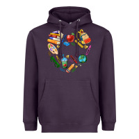 Plum teacher heart custom Heavyweight Hoodie - NancyCooperArtShop