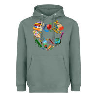 Sage teacher heart custom Heavyweight Hoodie - NancyCooperArtShop