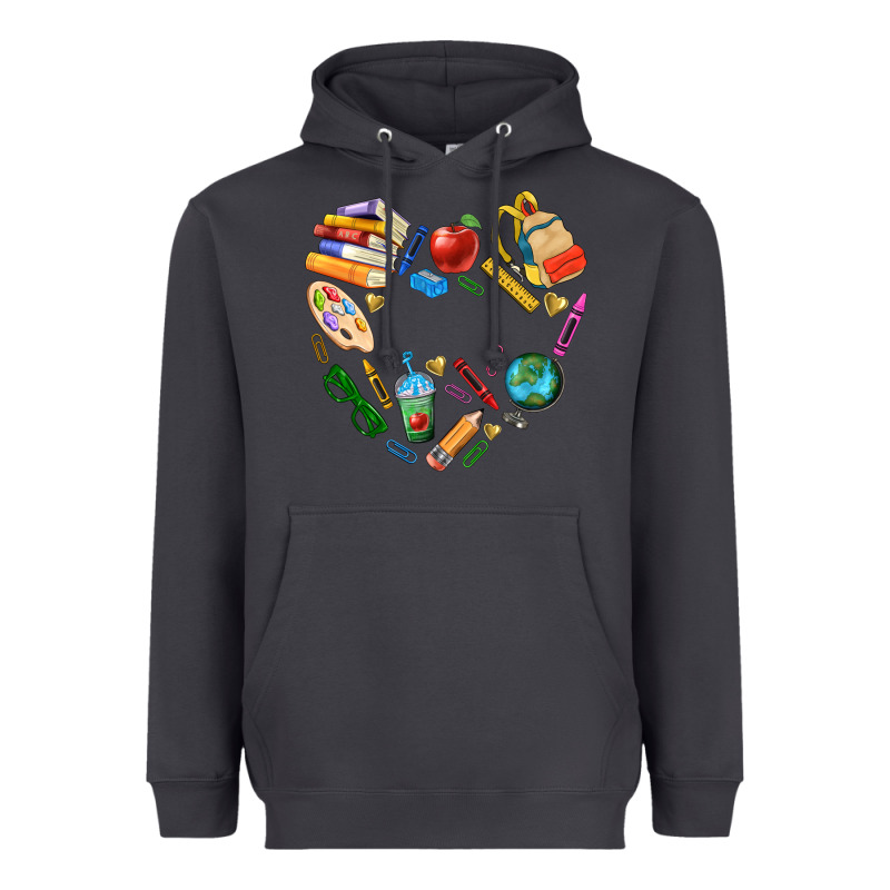 Teacher Heart Custom Heavyweight Hoodie by NancyCooperArtShop | Teevron