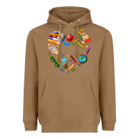Toasted Coconut teacher heart custom Heavyweight Hoodie - NancyCooperArtShop
