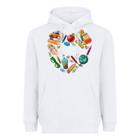 White teacher heart custom Heavyweight Hoodie - NancyCooperArtShop
