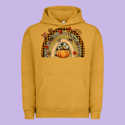Fall Rainbow Pumpkin Urban Hoodie Designed By Nancycooperartshop