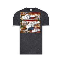 Vintage Black dad life fist bump seamless pattern Vintage Tee - HRA Design Shop