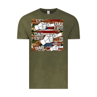 Vintage Olive dad life fist bump seamless pattern Vintage Tee - HRA Design Shop