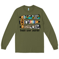 Army Green western pencils teach love inspire Long Sleeve Tee - JahusDesignShop