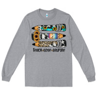 Heather Grey western pencils teach love inspire Long Sleeve Tee - JahusDesignShop