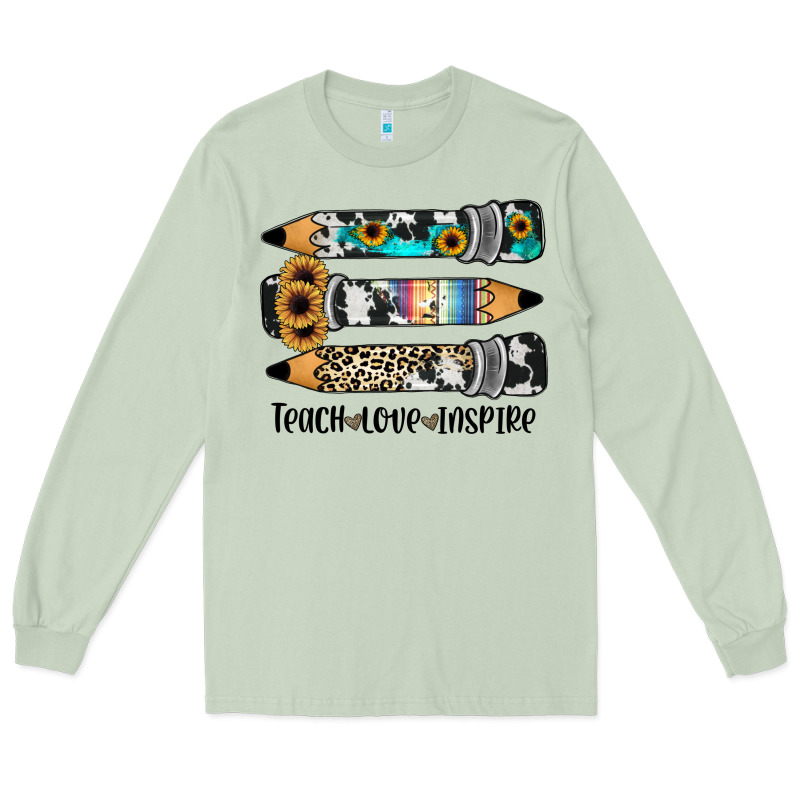 Western Pencils Teach Love Inspire Long Sleeve Tee by JahusDesignShop | Teevron