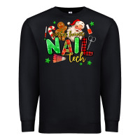 Black santas favorite nail tech Premium Sweatshirt - MaliasSmallBusiness