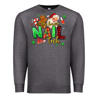 Charcoal Heather santas favorite nail tech Premium Sweatshirt - MaliasSmallBusiness