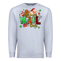 Heather Grey santas favorite nail tech Premium Sweatshirt - MaliasSmallBusiness