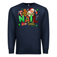 Navy santas favorite nail tech Premium Sweatshirt - MaliasSmallBusiness