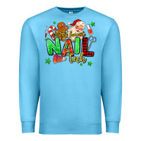 Ocean Blue santas favorite nail tech Premium Sweatshirt - MaliasSmallBusiness