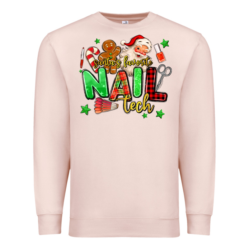 Santas Favorite Nail Tech Premium Sweatshirt by MaliasSmallBusiness | Teevron