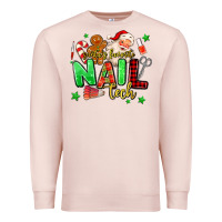Pale Pink santas favorite nail tech Premium Sweatshirt - MaliasSmallBusiness