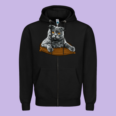 Scottish Fold Zipper Hoodie Designed By Lillyallendesigns