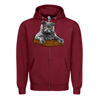 Burgundy Scottish Fold Zipper Hoodie - LillyAllenDesigns