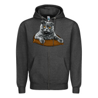 Charcoal Heather Scottish Fold Zipper Hoodie - LillyAllenDesigns