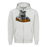 Dove Grey Scottish Fold Zipper Hoodie - LillyAllenDesigns