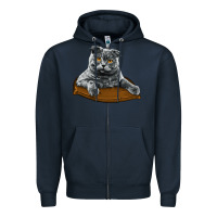 Navy Scottish Fold Zipper Hoodie - LillyAllenDesigns