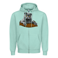 Seafoam Scottish Fold Zipper Hoodie - LillyAllenDesigns