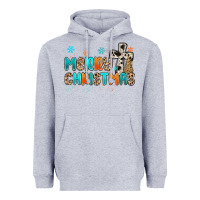 Heather Grey western merry christmas Heavyweight Hoodie - MaliasSmallBusiness
