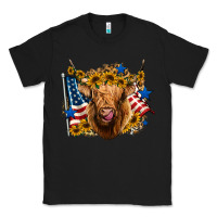Black 4th of july shaggy cow leopard background Classic Tee - Jasminsmagicworld