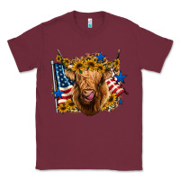 Burgundy 4th of july shaggy cow leopard background Classic Tee - Jasminsmagicworld