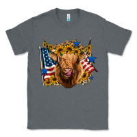 Charcoal Heather 4th of july shaggy cow leopard background Classic Tee - Jasminsmagicworld