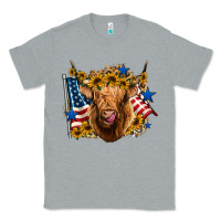 Heather Grey 4th of july shaggy cow leopard background Classic Tee - Jasminsmagicworld