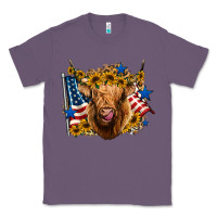 Lavender 4th of july shaggy cow leopard background Classic Tee - Jasminsmagicworld