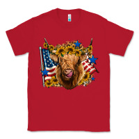 Red 4th of july shaggy cow leopard background Classic Tee - Jasminsmagicworld