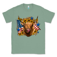 Sage 4th of july shaggy cow leopard background Classic Tee - Jasminsmagicworld