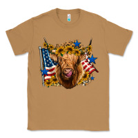 Toasted Coconut 4th of july shaggy cow leopard background Classic Tee - Jasminsmagicworld