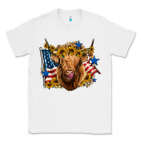 White 4th of july shaggy cow leopard background Classic Tee - Jasminsmagicworld