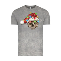 Cloud Rock Christmas skull with santa hat Vintage Tee - FaDigitalArtStudio