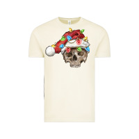 Vintage Arctic Christmas skull with santa hat Vintage Tee - FaDigitalArtStudio